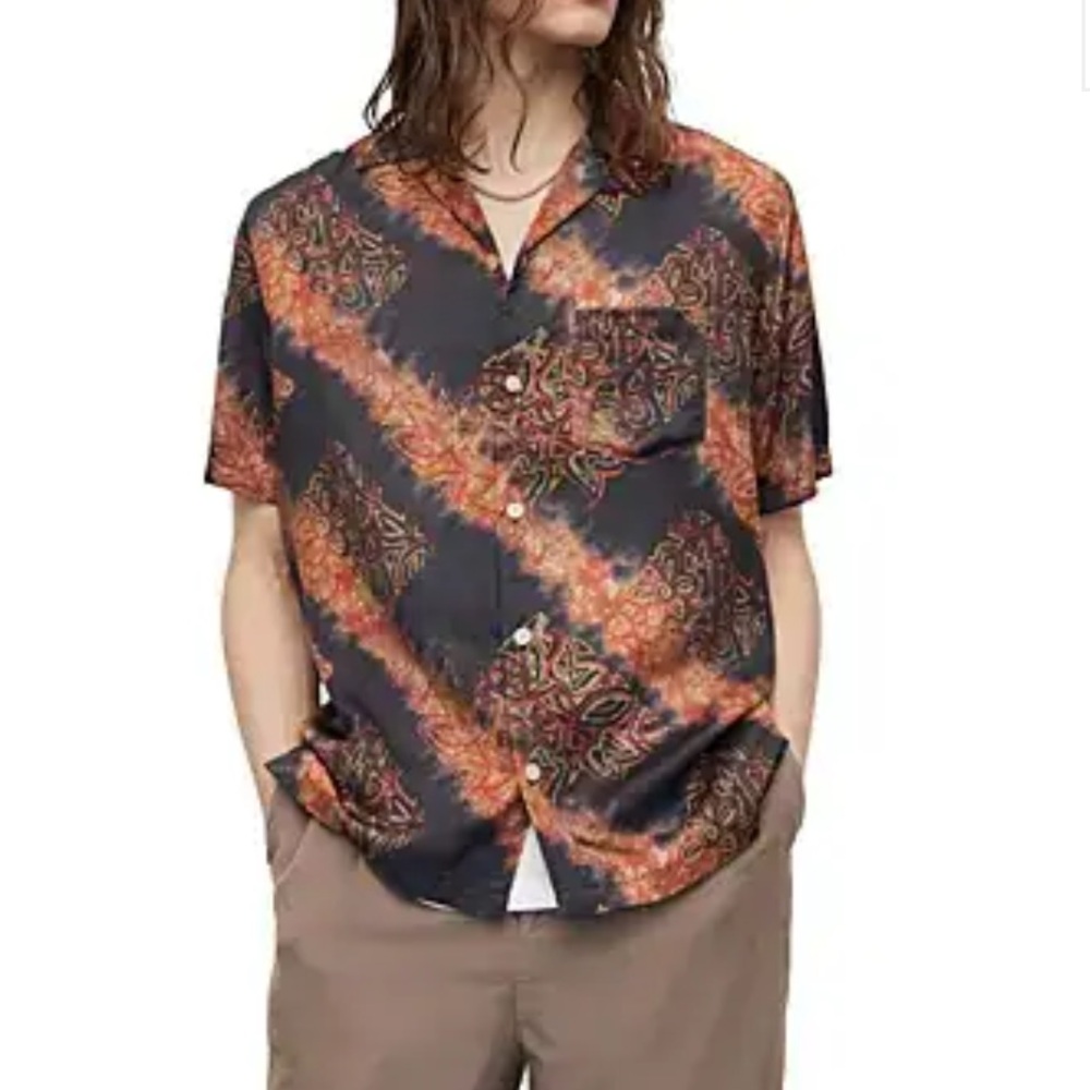 ALLSAINTS Zipo Relaxed Short Sleeve Shirt Size M